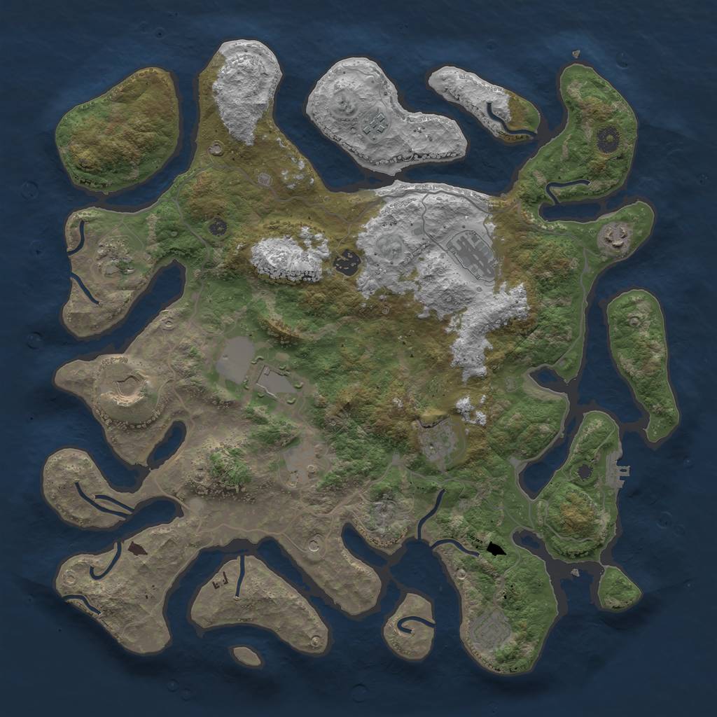 Rust Map: Procedural Map, Size: 4250, Seed: 890471, 14 Monuments