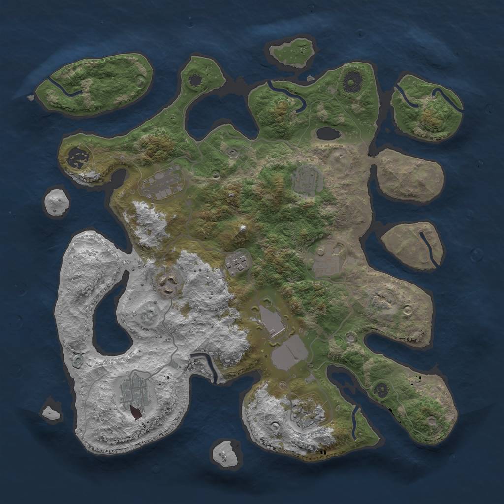 Rust Map: Procedural Map, Size: 3600, Seed: 788335859, 12 Monuments