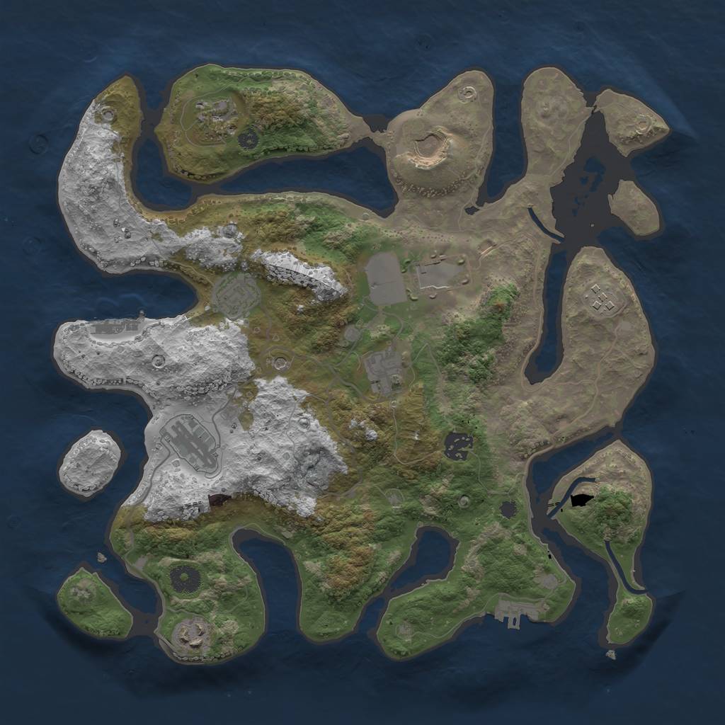 Rust Map: Procedural Map, Size: 3700, Seed: 1511145, 14 Monuments
