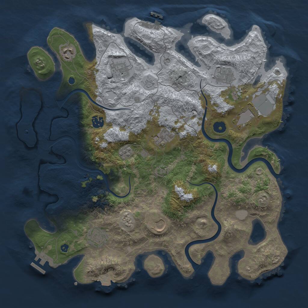 Rust Map: Procedural Map, Size: 3750, Seed: 10621363, 15 Monuments