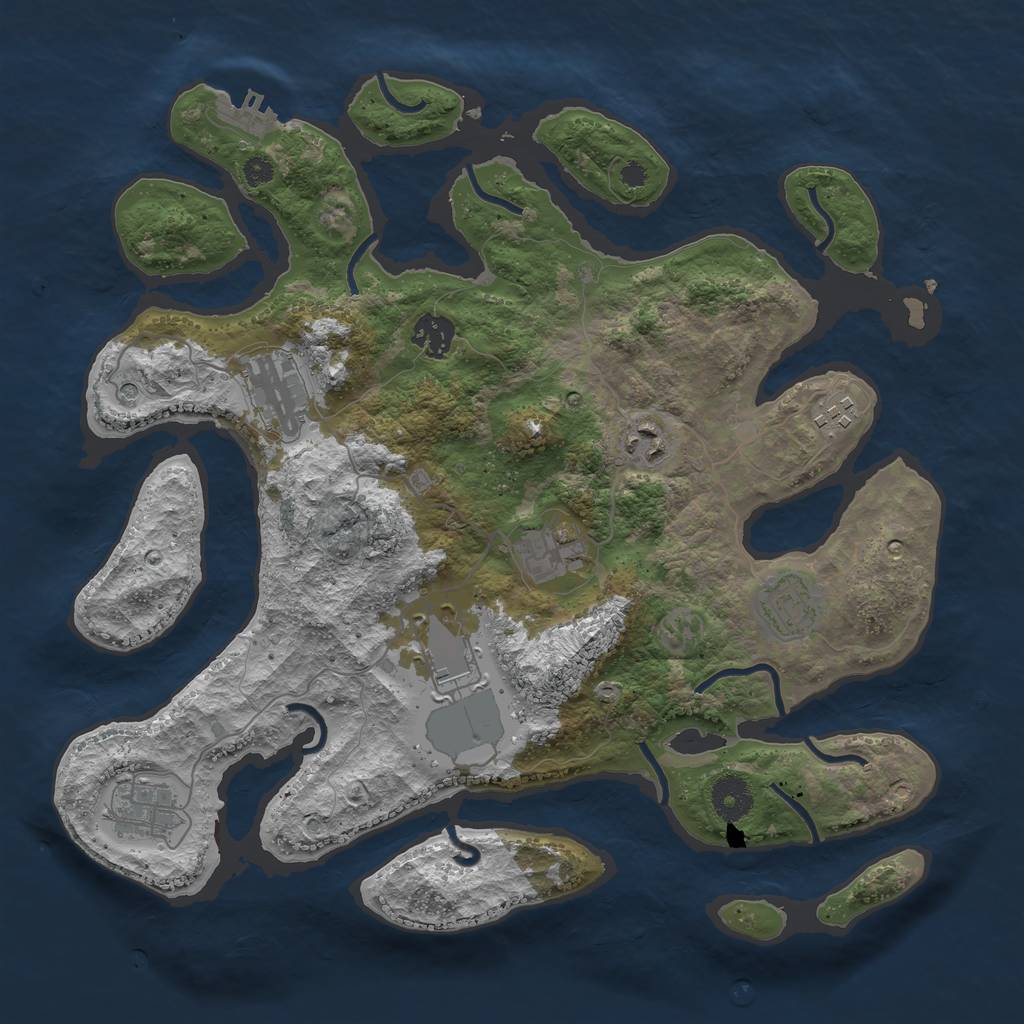 Rust Map: Procedural Map, Size: 3600, Seed: 1495930115, 12 Monuments