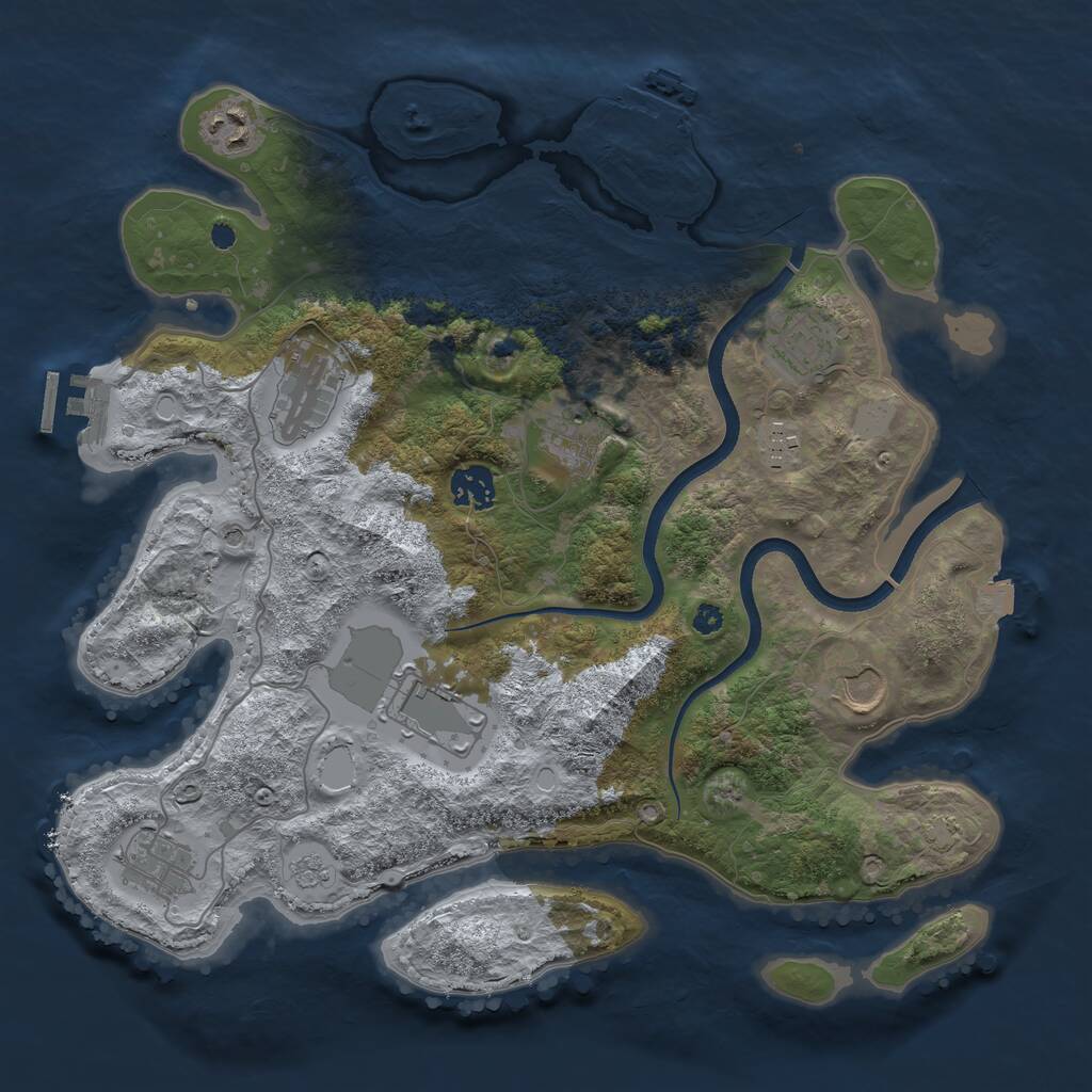 Rust Map: Procedural Map, Size: 3600, Seed: 1495930115, 15 Monuments