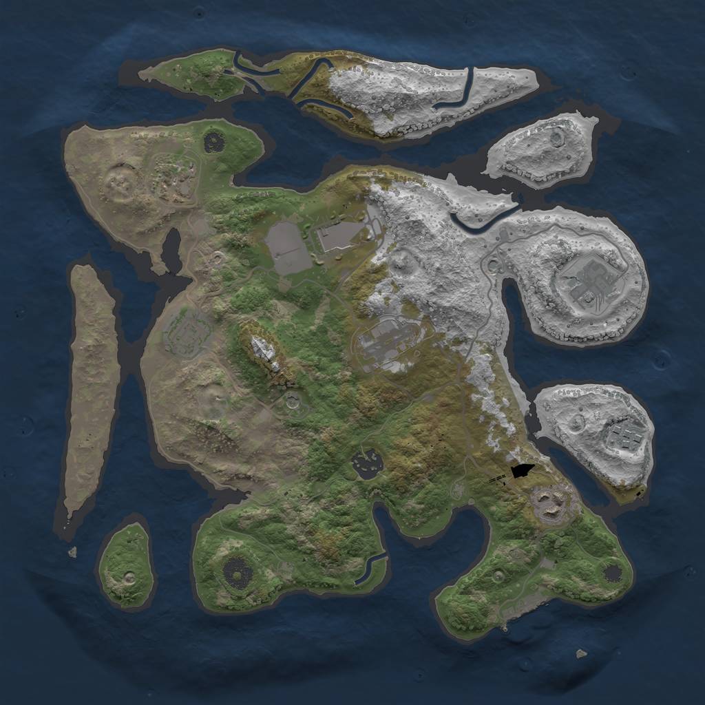 Rust Map: Procedural Map, Size: 3500, Seed: 907202102, 12 Monuments