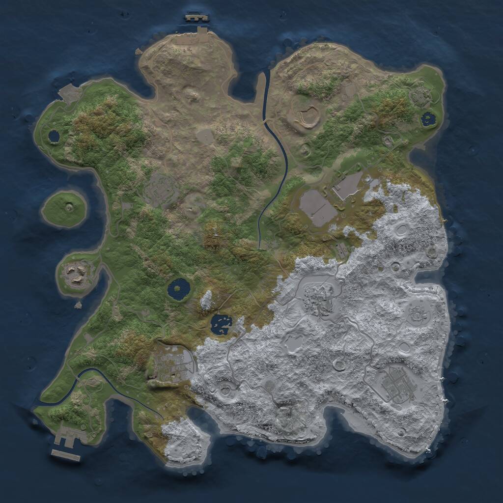 Rust Map: Procedural Map, Size: 3500, Seed: 1450097772, 14 Monuments
