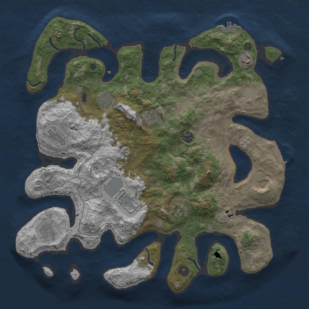 Rust Map: Procedural Map, Size: 4200, Seed: 32, 16 Monuments