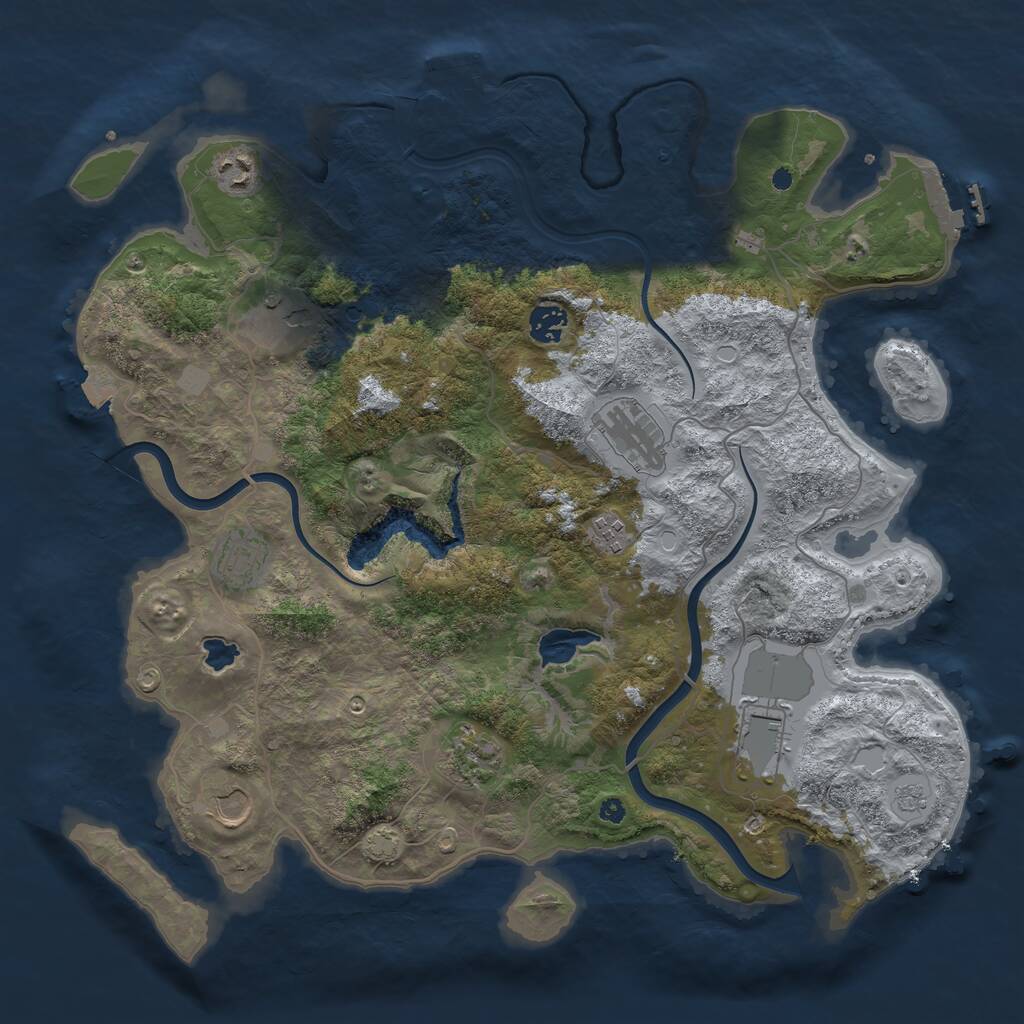 Rust Map: Procedural Map, Size: 4000, Seed: 901366154, 15 Monuments