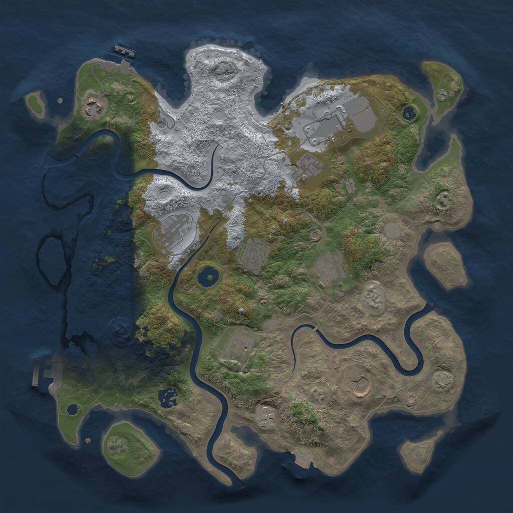 Rust Map: Procedural Map, Size: 3800, Seed: 1388542058, 15 Monuments