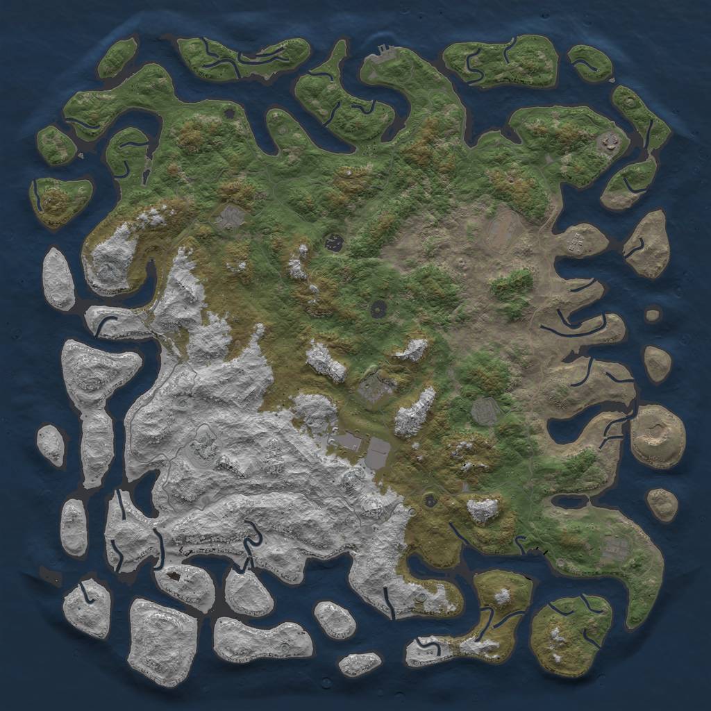 Rust Map: Procedural Map, Size: 6000, Seed: 635565024, 15 Monuments