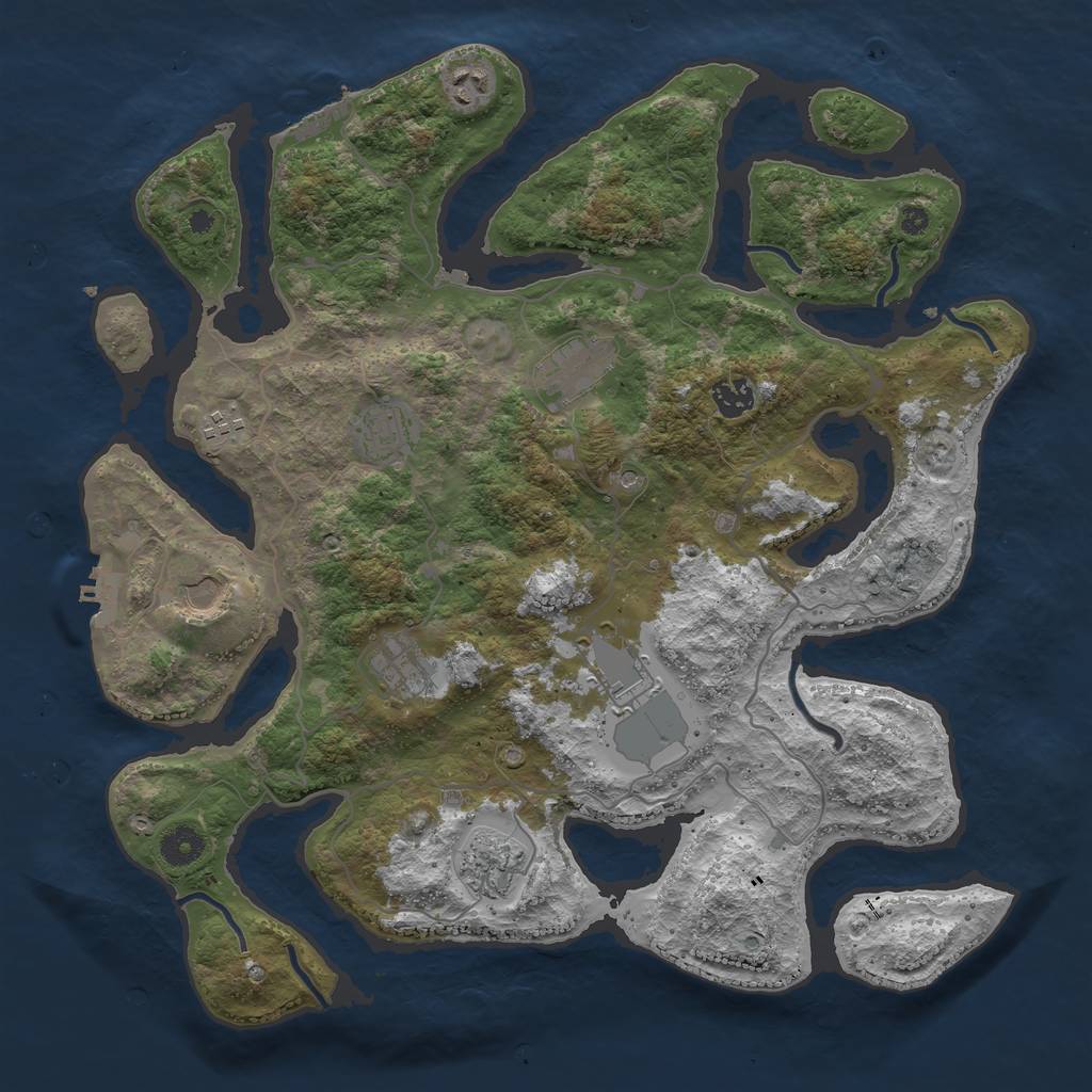 Rust Map: Procedural Map, Size: 4000, Seed: 789448, 14 Monuments