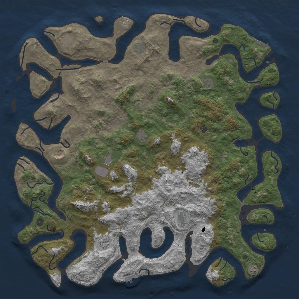 Rust Map: Procedural Map, Size: 6000, Seed: 922668599, 16 Monuments