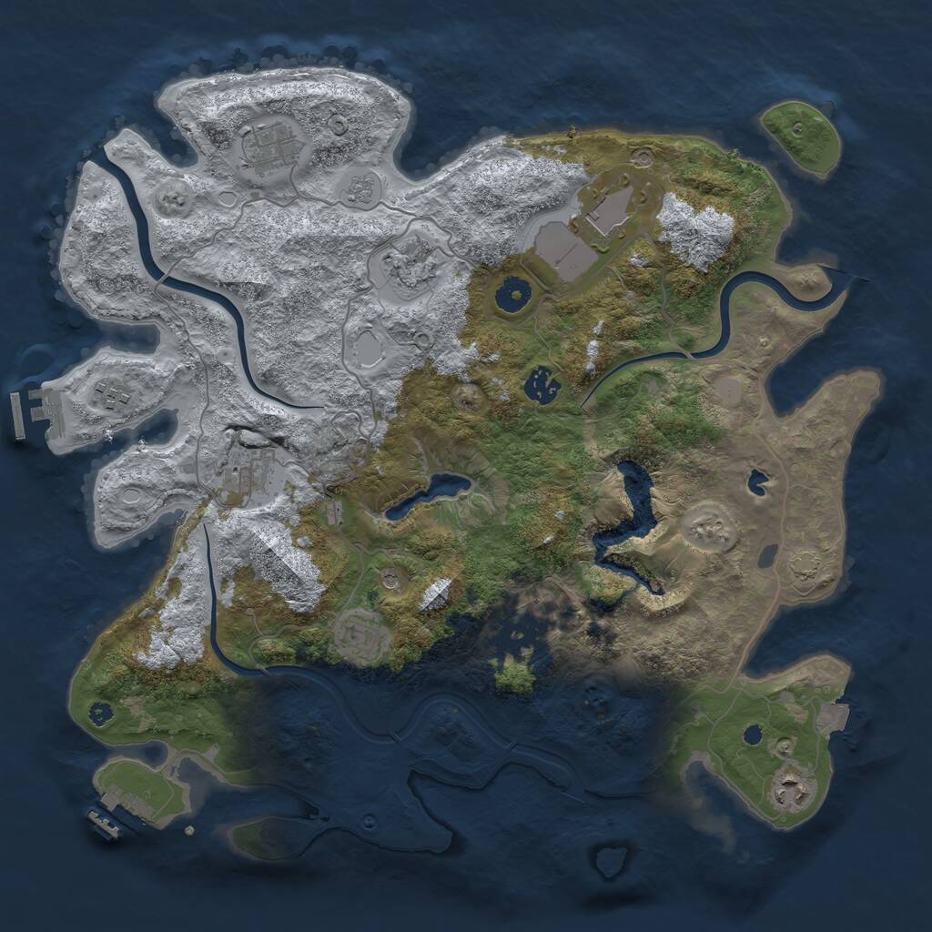 Rust Map: Procedural Map, Size: 4000, Seed: 836567, 15 Monuments