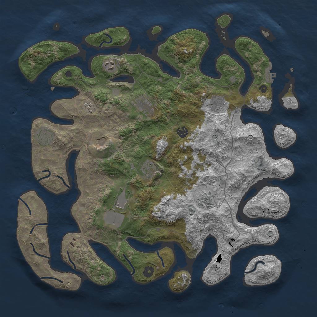 Rust Map: Procedural Map, Size: 4250, Seed: 6043, 14 Monuments