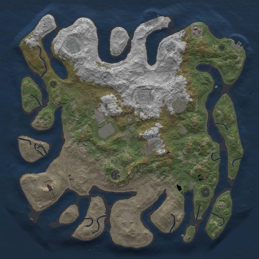 Rust Map: Procedural Map, Size: 4250, Seed: 18526, 16 Monuments