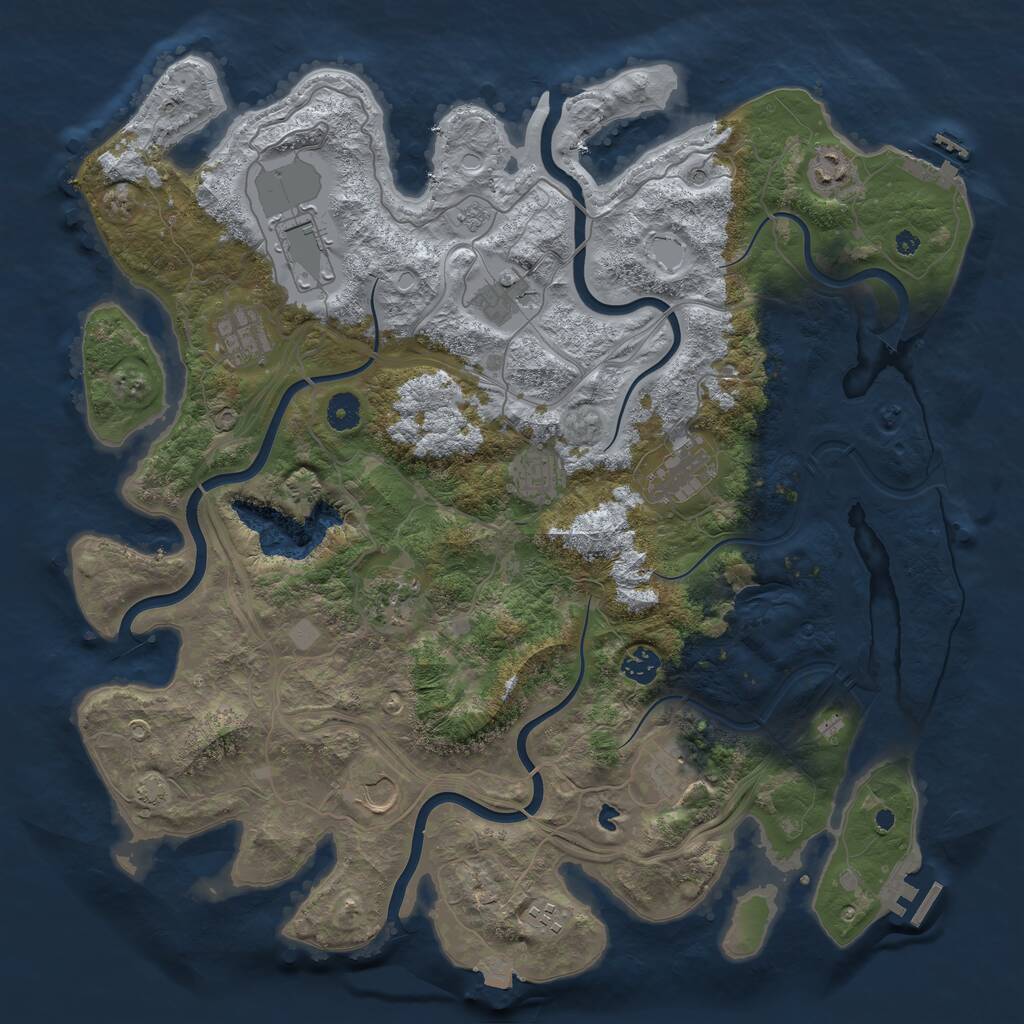 Rust Map: Procedural Map, Size: 4250, Seed: 18526, 17 Monuments
