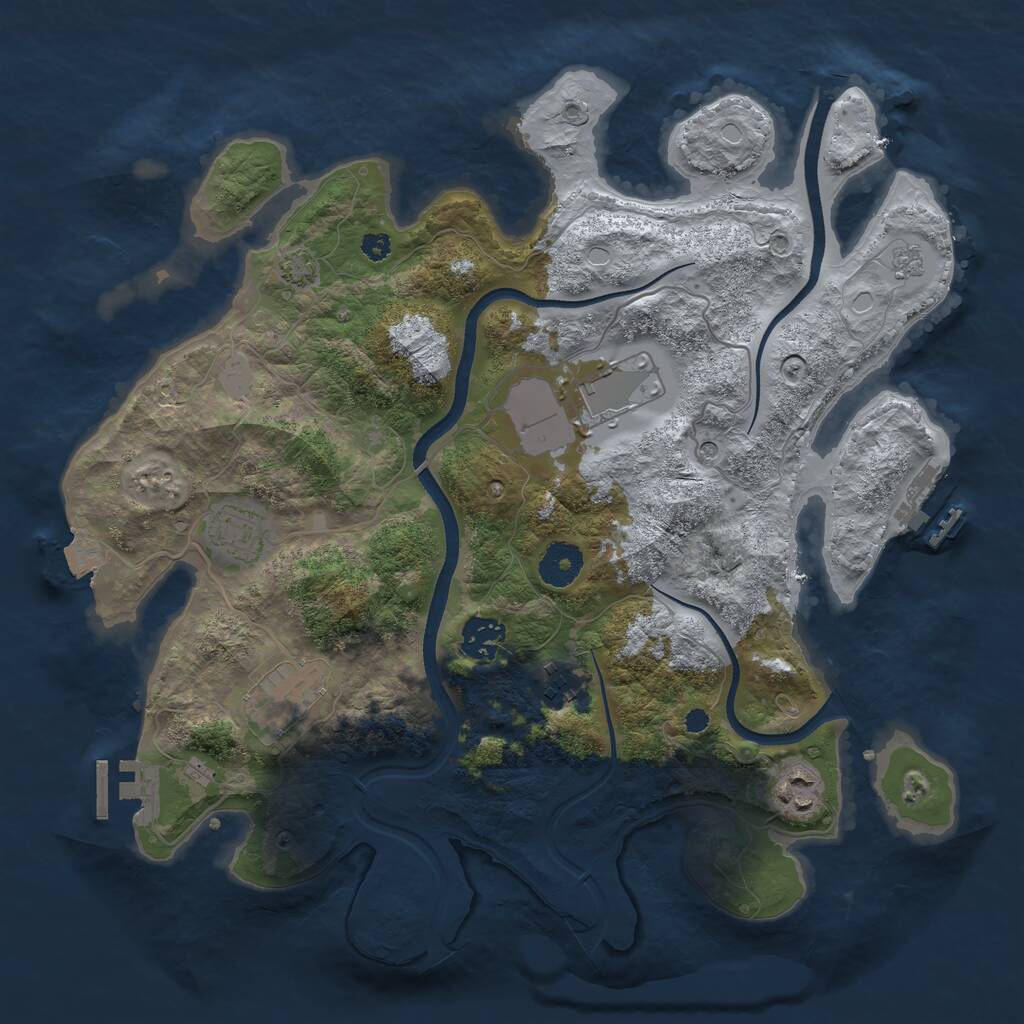Rust Map: Procedural Map, Size: 3500, Seed: 11048806, 12 Monuments