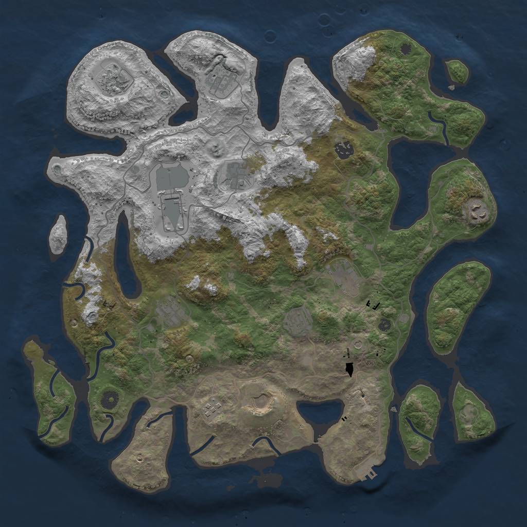 Rust Map: Procedural Map, Size: 4300, Seed: 376491990, 15 Monuments