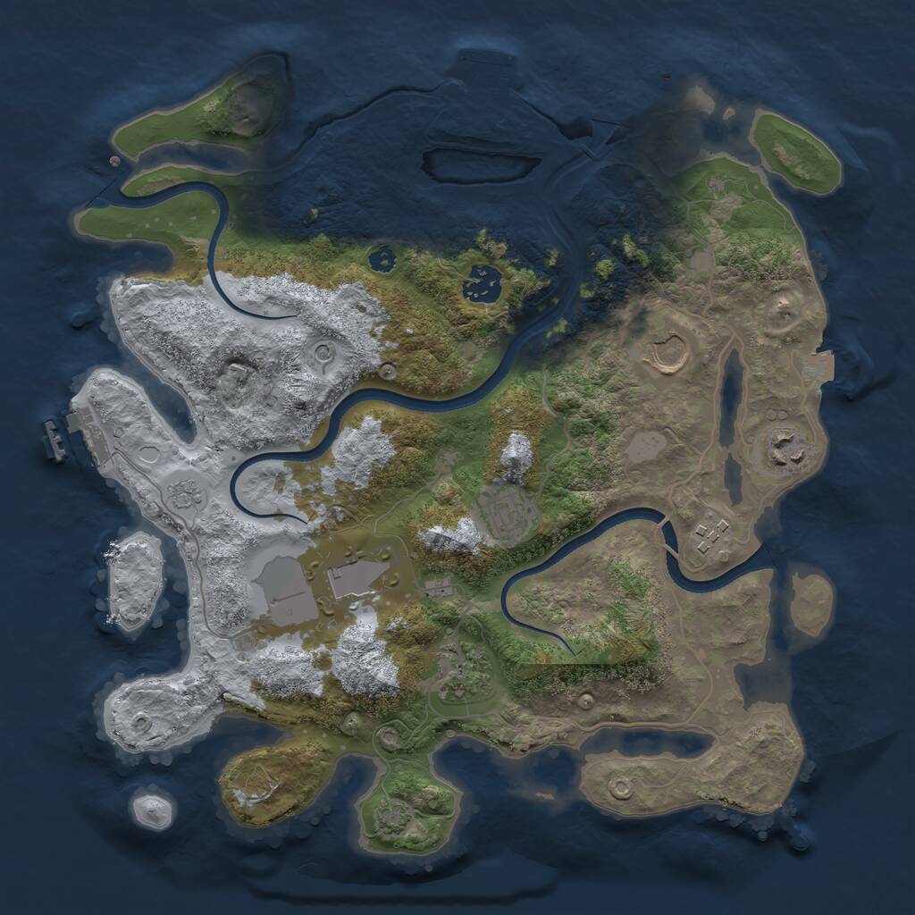 Rust Map: Procedural Map, Size: 3500, Seed: 20210709, 13 Monuments