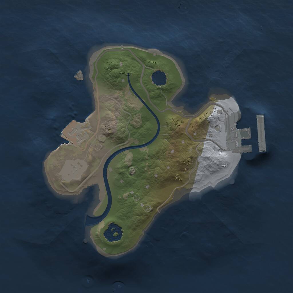 Rust Map: Procedural Map, Size: 1600, Seed: 14, 2 Monuments