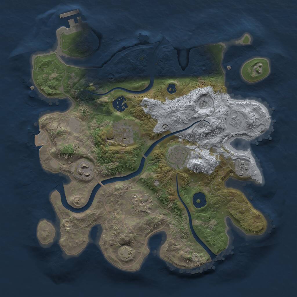 Rust Map: Procedural Map, Size: 3000, Seed: 1860504776, 11 Monuments
