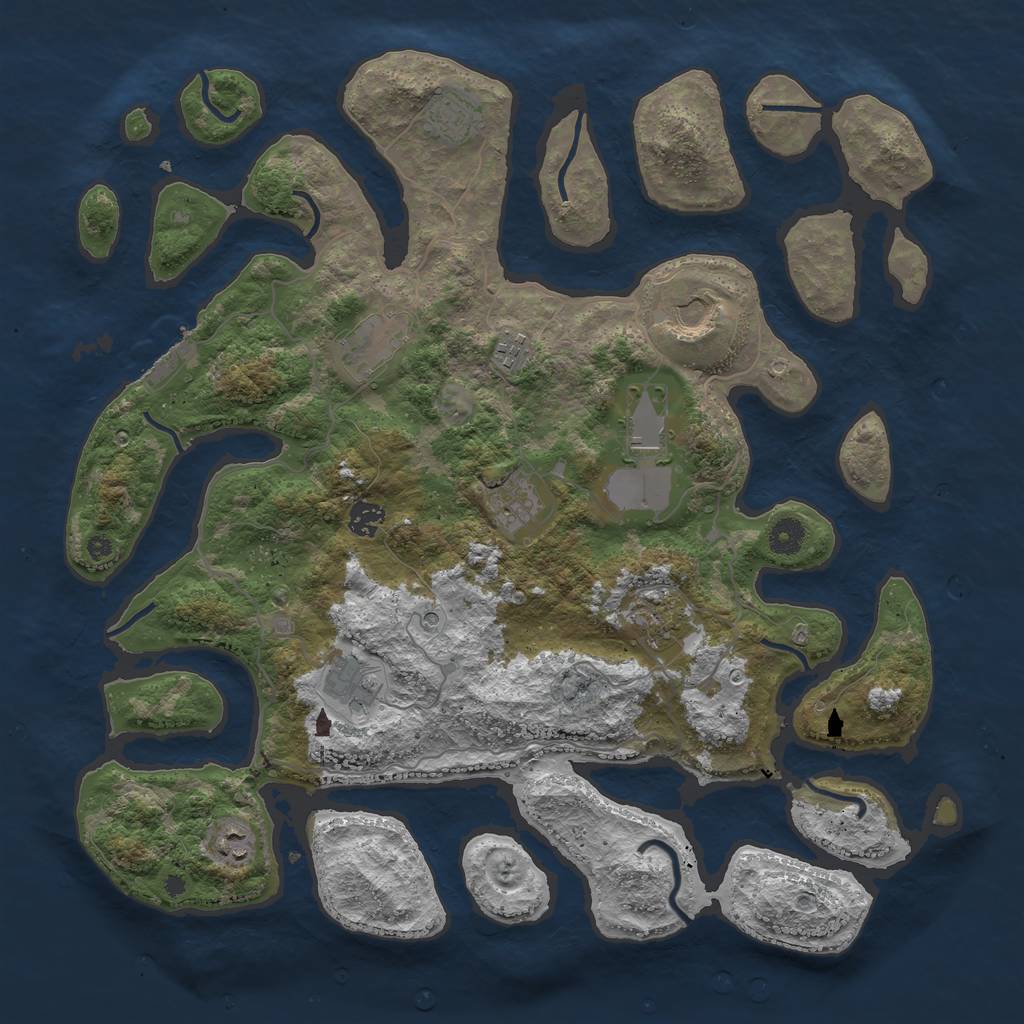 Rust Map: Procedural Map, Size: 4250, Seed: 57251, 14 Monuments