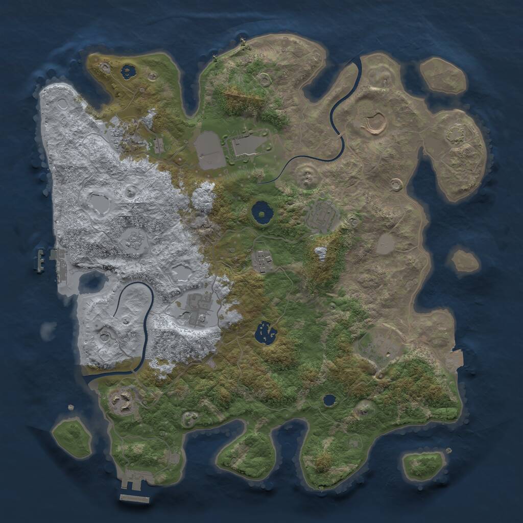 Rust Map: Procedural Map, Size: 3600, Seed: 22365, 15 Monuments