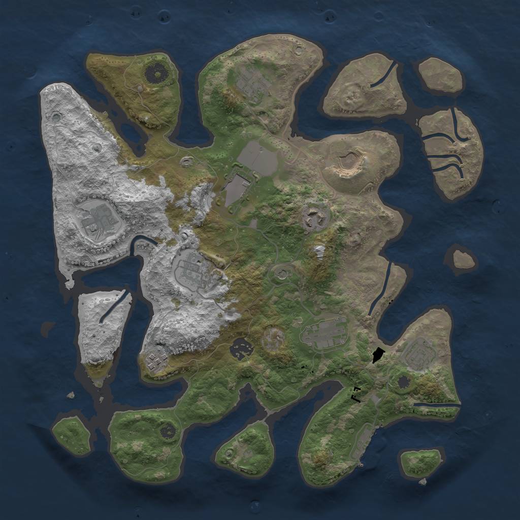 Rust Map: Procedural Map, Size: 3600, Seed: 22365, 14 Monuments