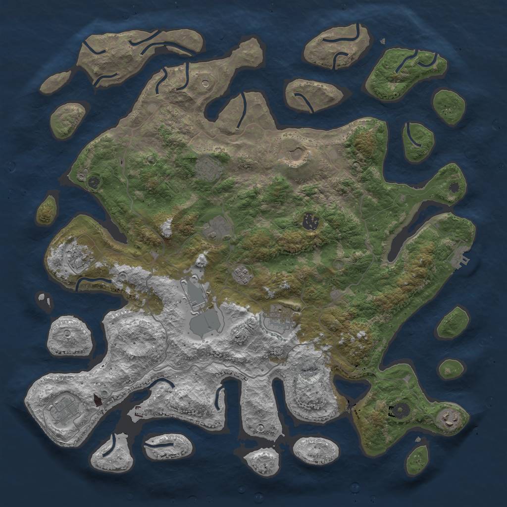 Rust Map: Procedural Map, Size: 4500, Seed: 12190, 14 Monuments