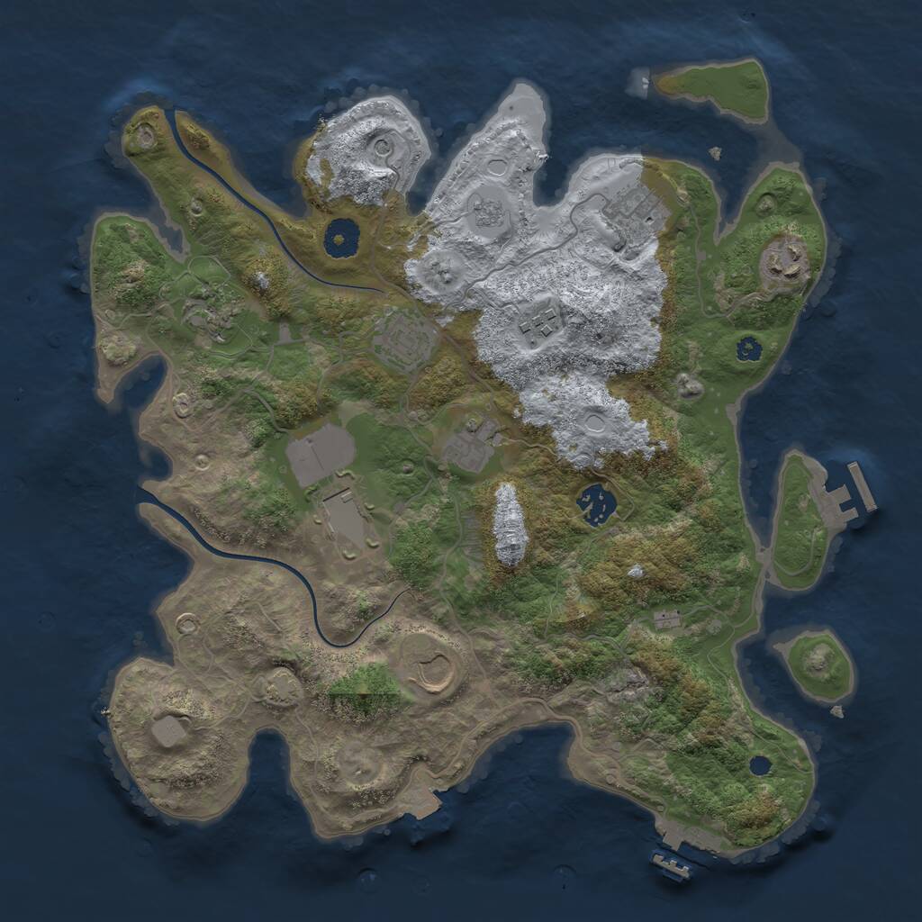 Rust Map: Procedural Map, Size: 3600, Seed: 420006, 15 Monuments