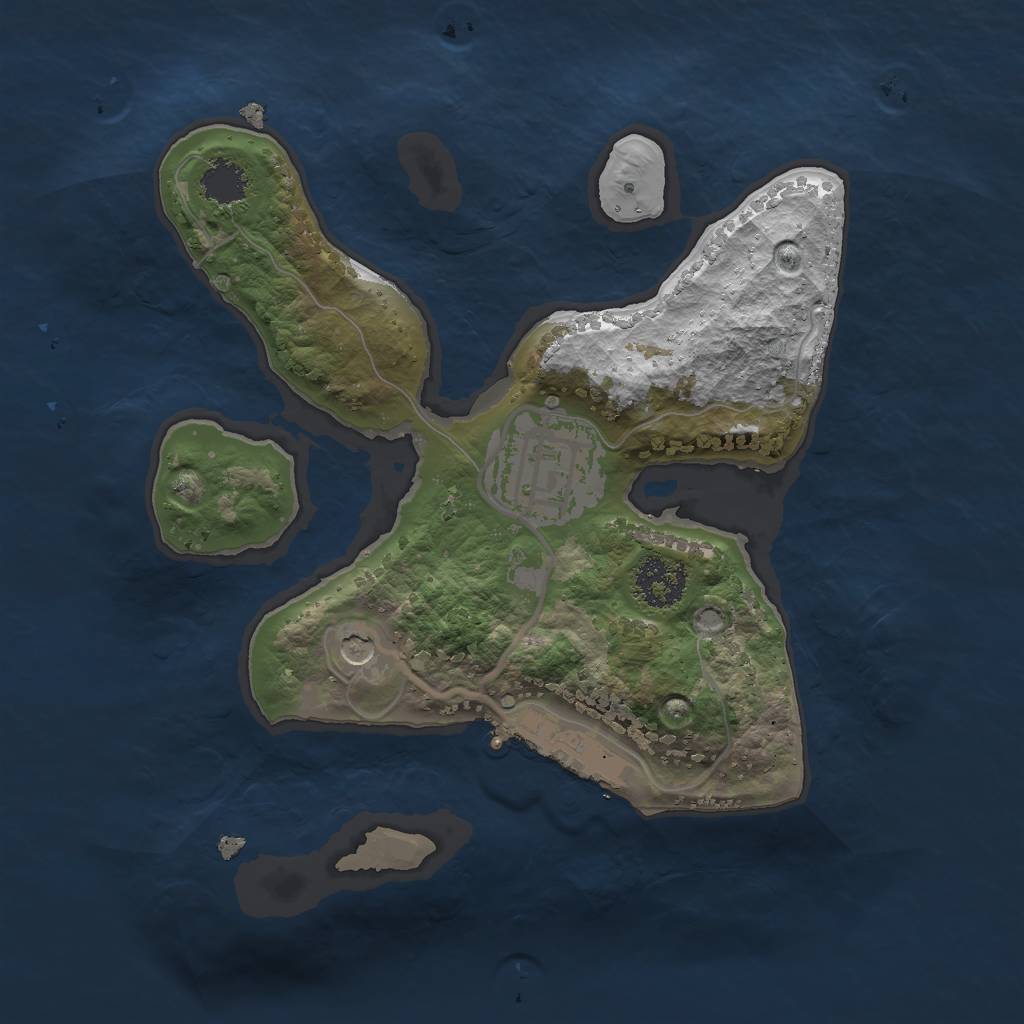 Rust Map: Procedural Map, Size: 2000, Seed: 709, 5 Monuments