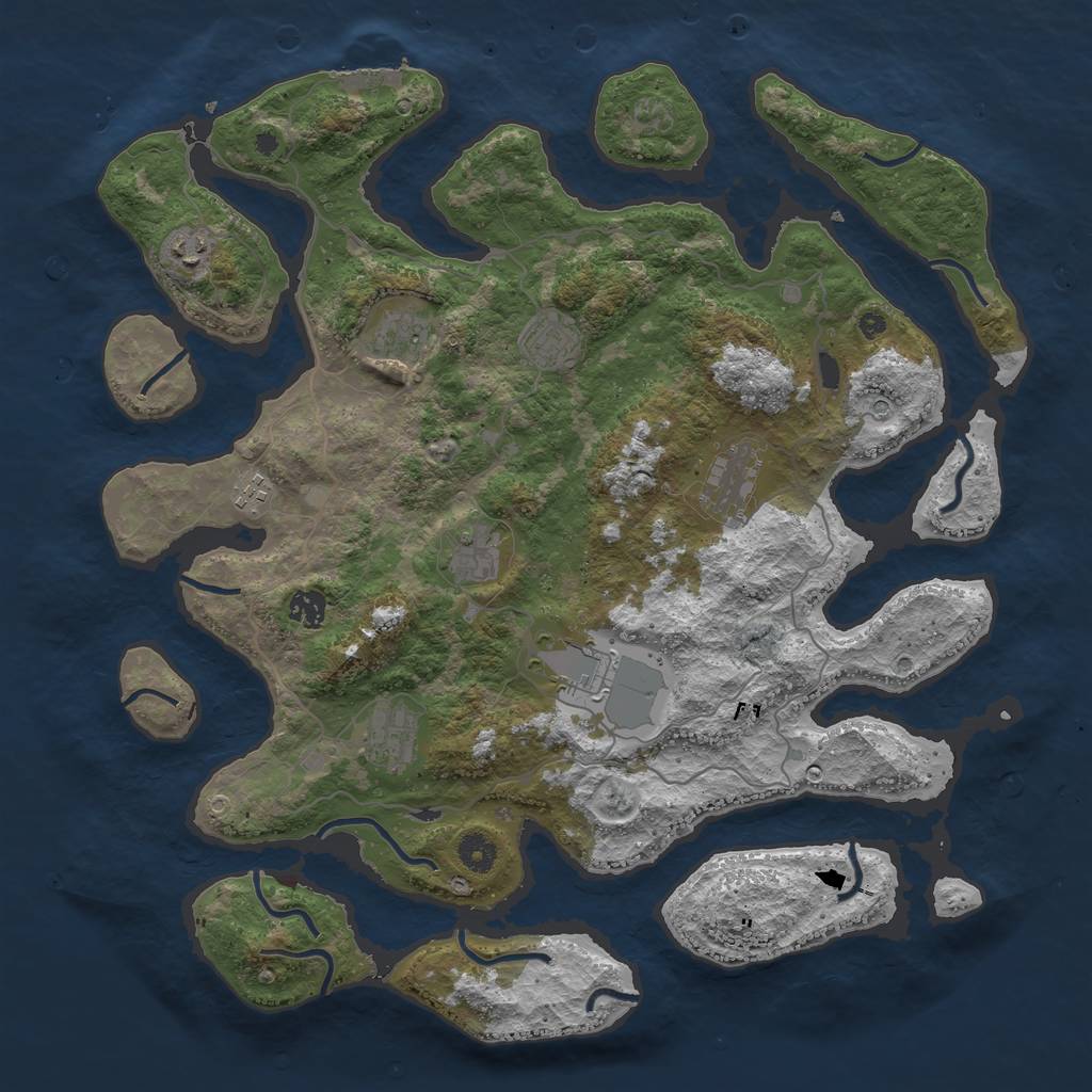 Rust Map: Procedural Map, Size: 4250, Seed: 429820323, 13 Monuments