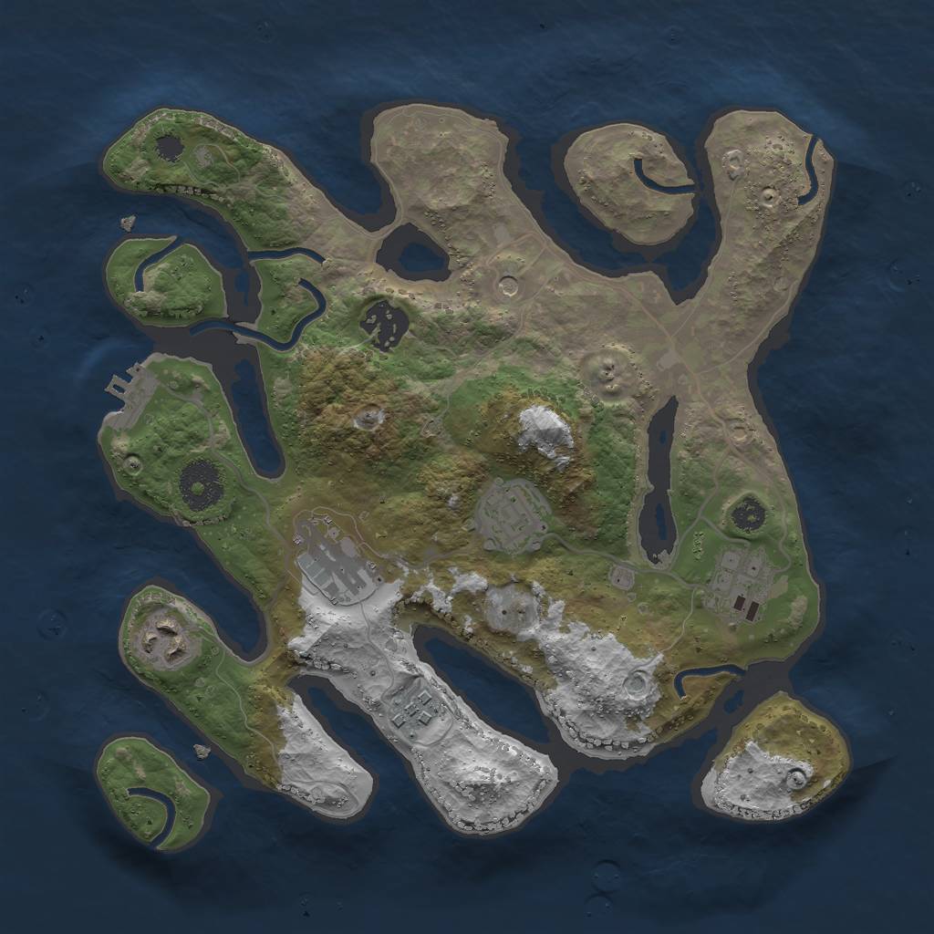 Rust Map: Procedural Map, Size: 3000, Seed: 594680106, 10 Monuments