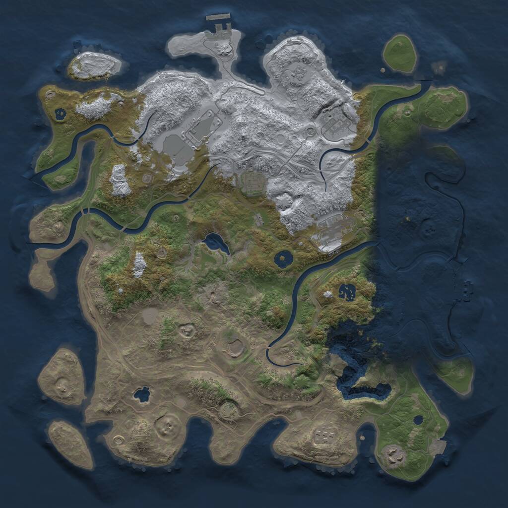 Rust Map: Procedural Map, Size: 4250, Seed: 27026, 14 Monuments