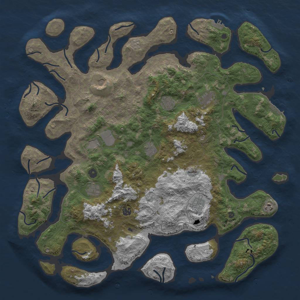 Rust Map: Procedural Map, Size: 5000, Seed: 1449343020, 15 Monuments