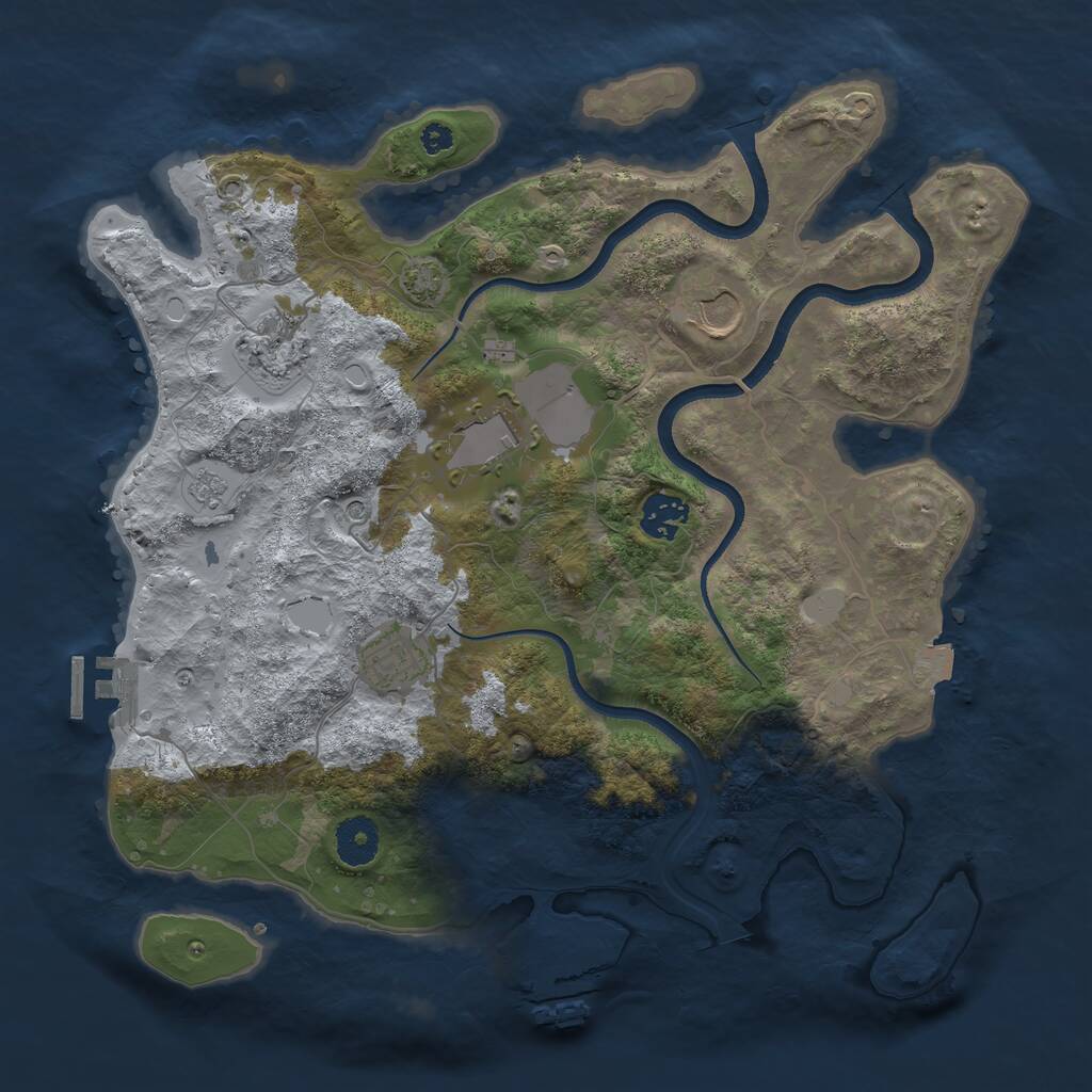 Rust Map: Procedural Map, Size: 3500, Seed: 711246175, 11 Monuments