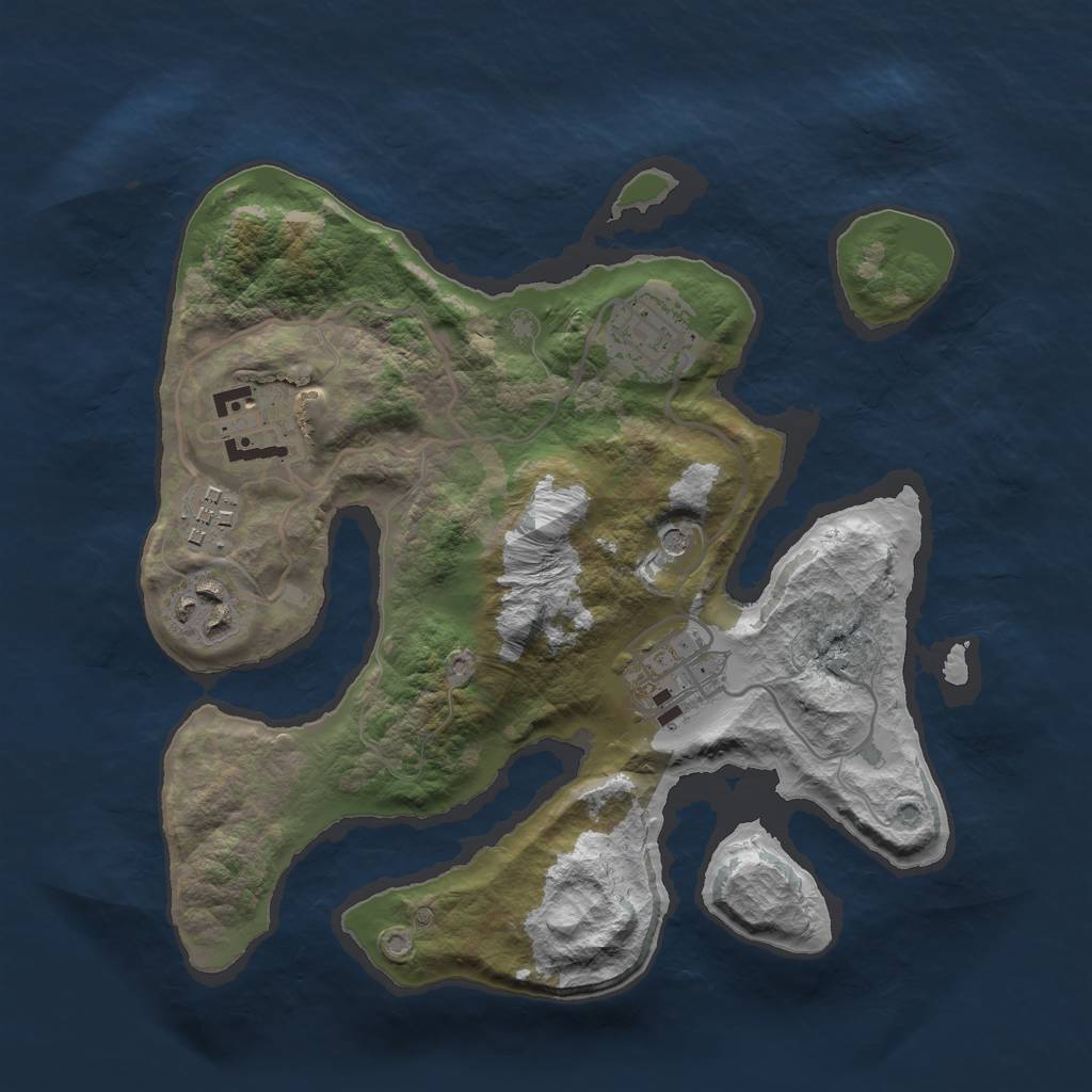 Rust Map: Barren, Size: 2700, Seed: 710531018, 8 Monuments