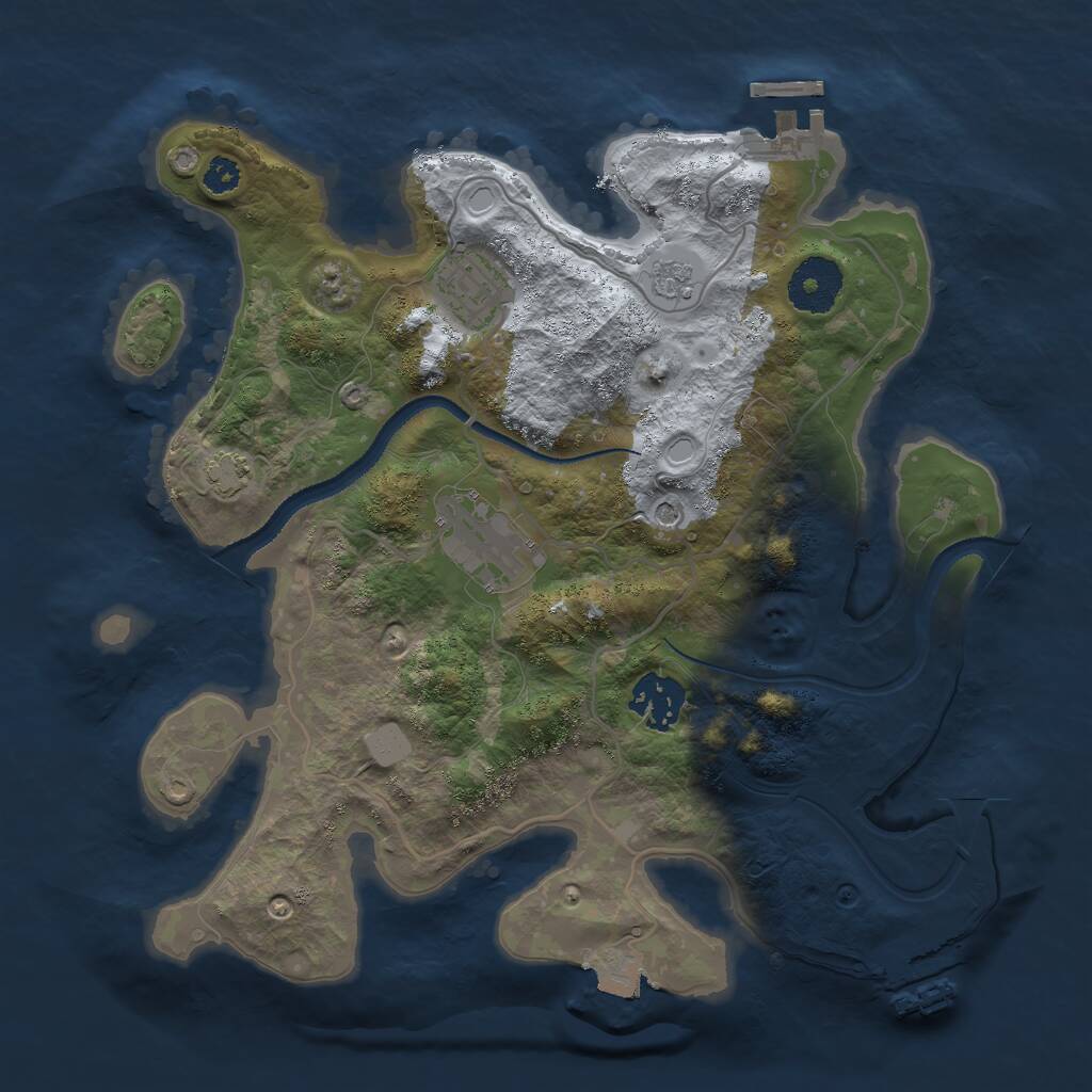 Rust Map: Procedural Map, Size: 3000, Seed: 1212808060, 9 Monuments