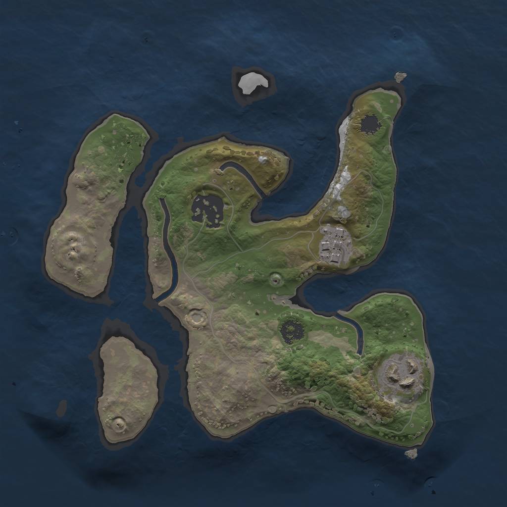 Rust Map: Procedural Map, Size: 2200, Seed: 1228421108, 5 Monuments