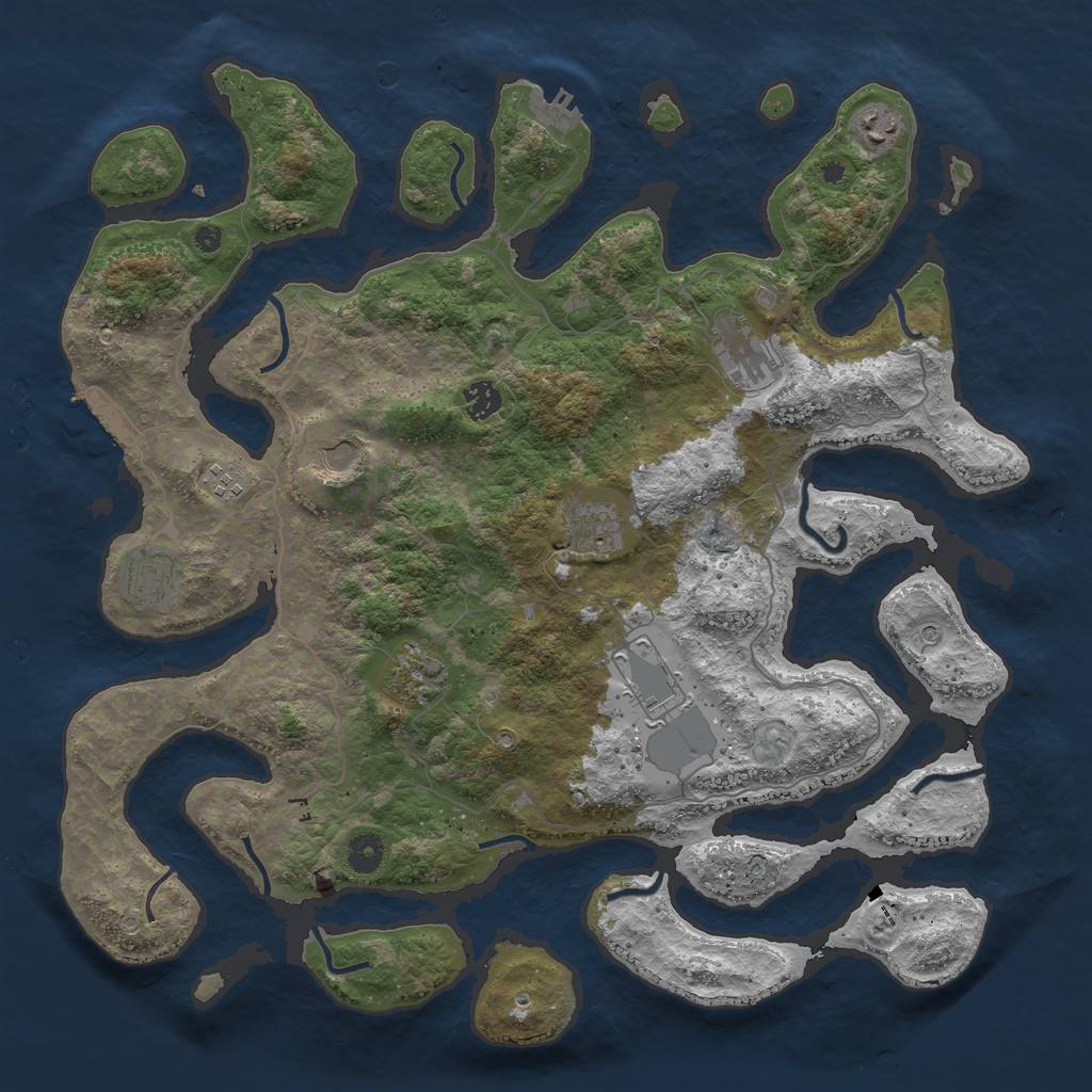 Rust Map: Procedural Map, Size: 4250, Seed: 978776, 14 Monuments