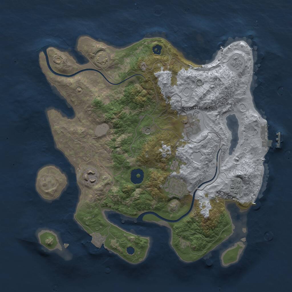 Rust Map: Procedural Map, Size: 3000, Seed: 58264302, 9 Monuments