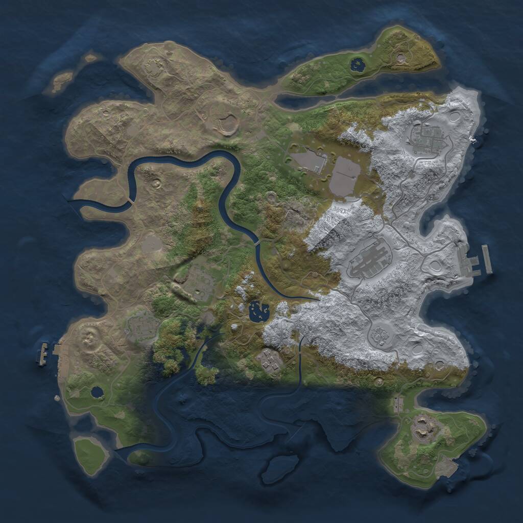 Rust Map: Procedural Map, Size: 3600, Seed: 68506826, 15 Monuments