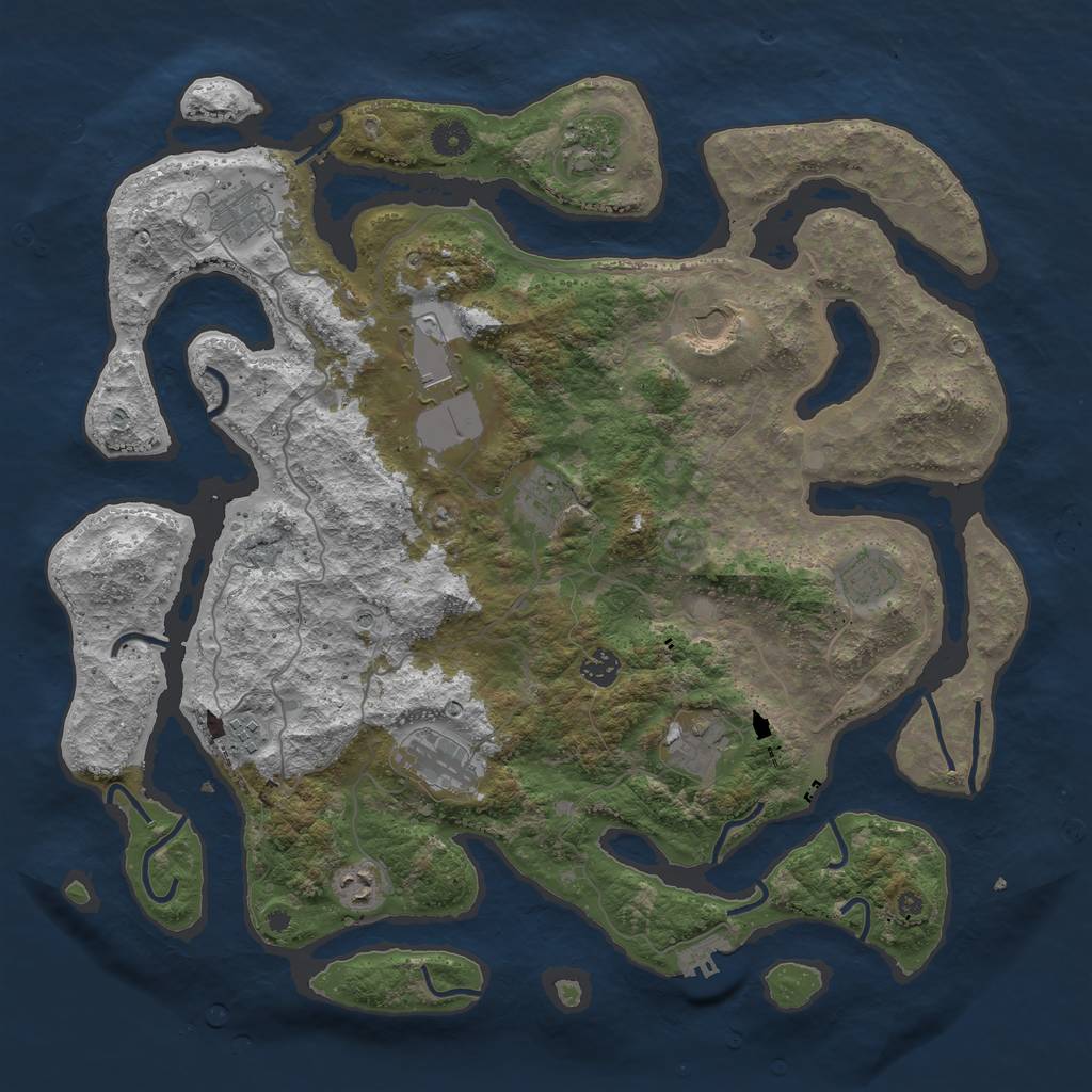 Rust Map: Procedural Map, Size: 4300, Seed: 2723413, 15 Monuments