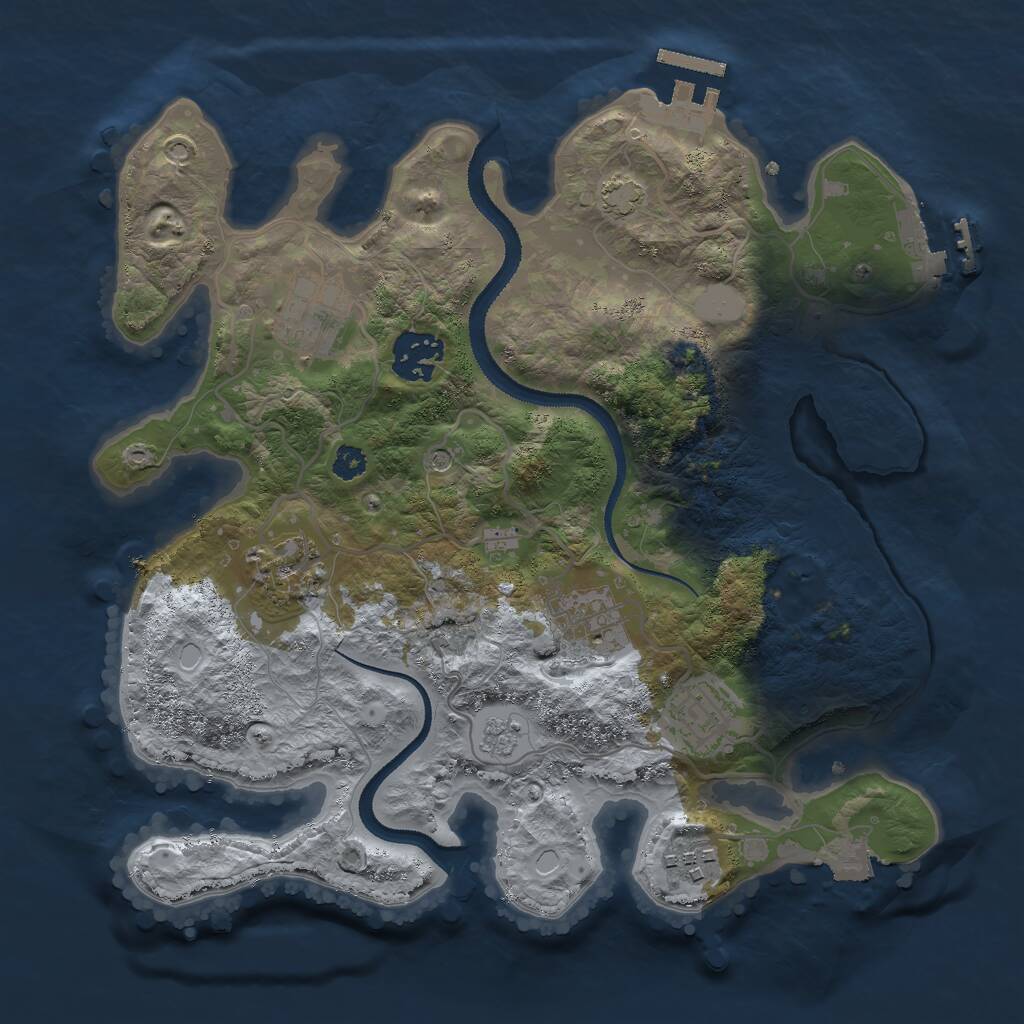 Rust Map: Procedural Map, Size: 3000, Seed: 149522586, 12 Monuments