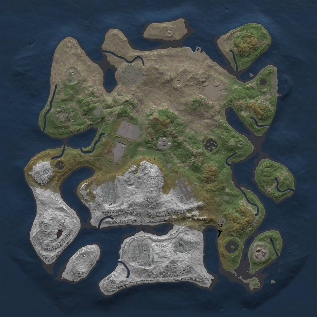 Rust Map: Procedural Map, Size: 3750, Seed: 981065016, 15 Monuments