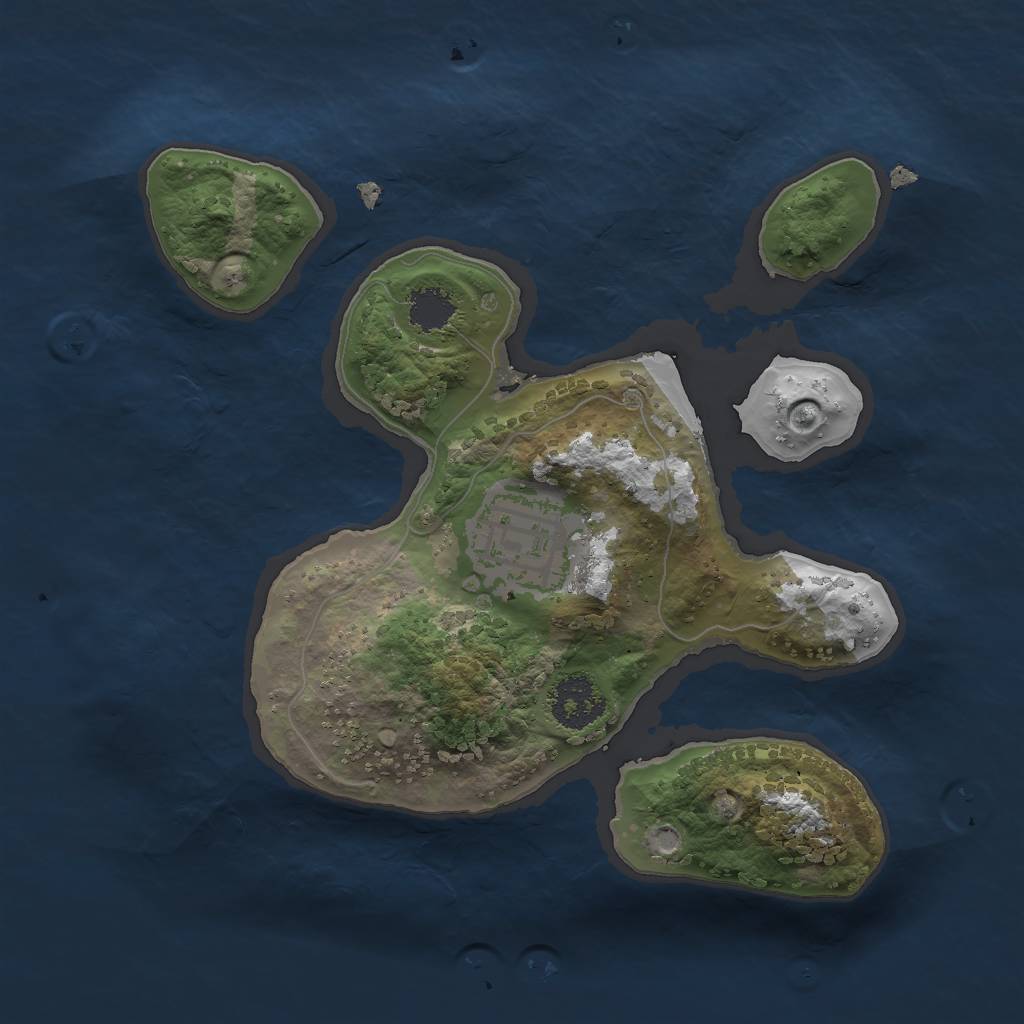 Rust Map: Procedural Map, Size: 2000, Seed: 986686, 3 Monuments