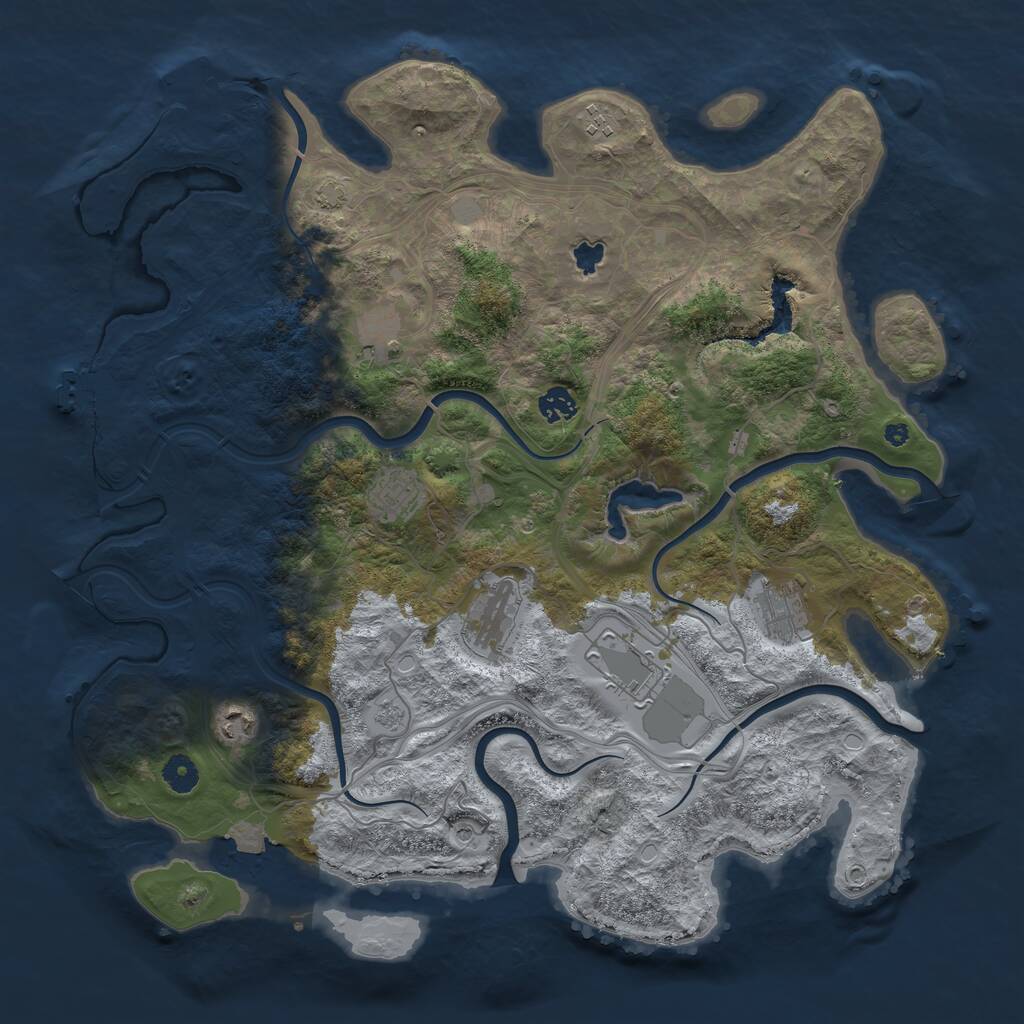 Rust Map: Procedural Map, Size: 4250, Seed: 751351, 14 Monuments