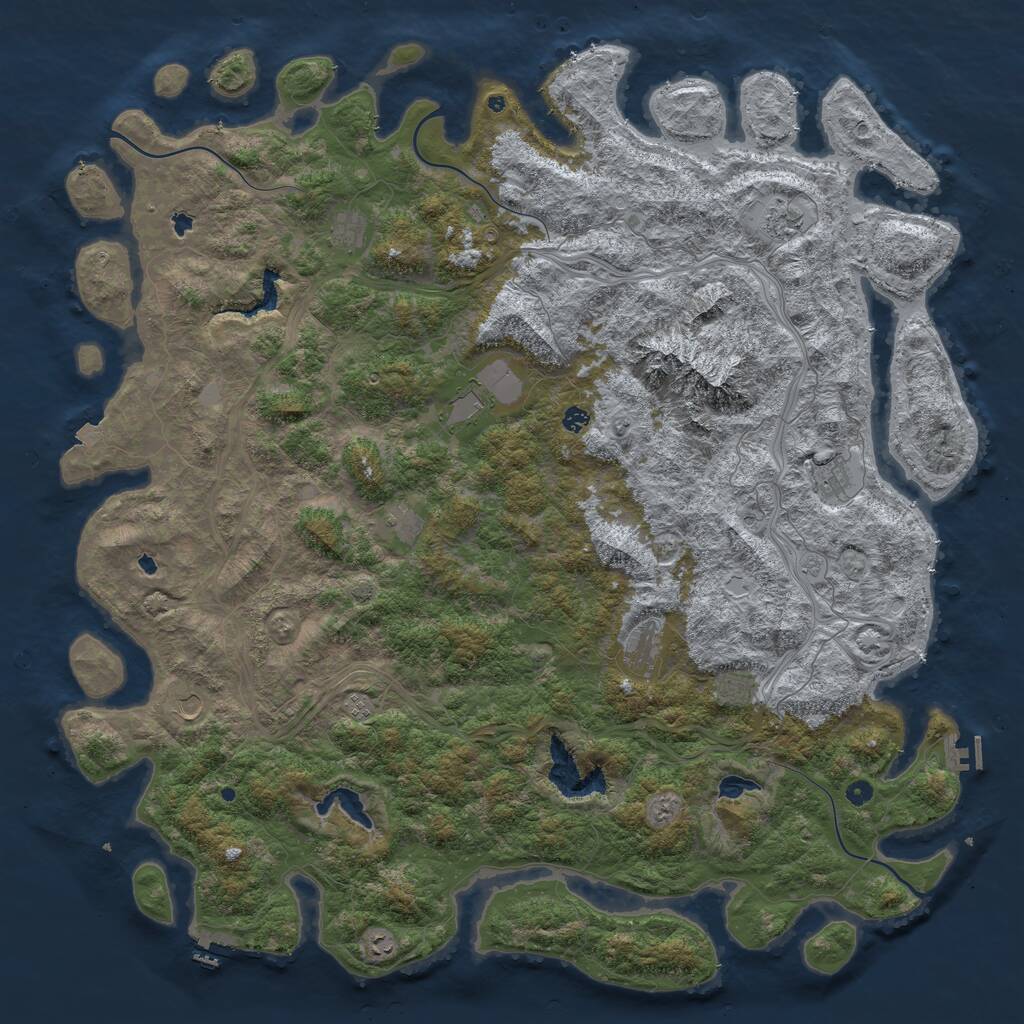 Rust Map: Procedural Map, Size: 6000, Seed: 28041989, 17 Monuments