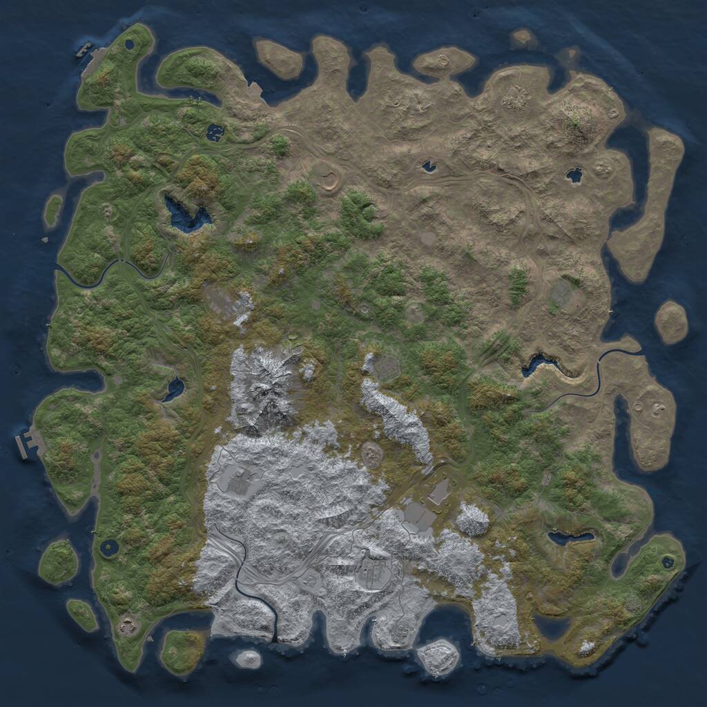 Rust Map: Procedural Map, Size: 6000, Seed: 141318814, 17 Monuments