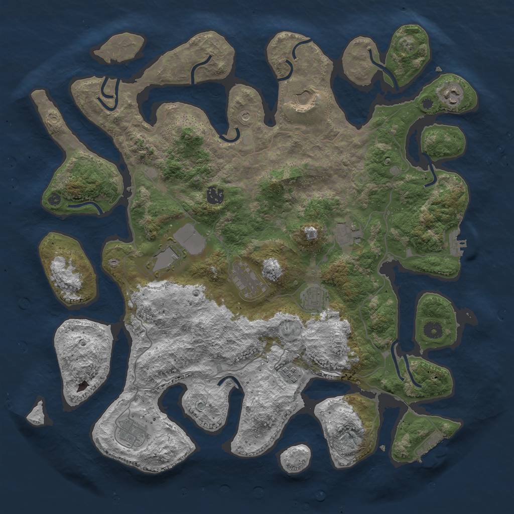 Rust Map: Procedural Map, Size: 4250, Seed: 525232, 14 Monuments