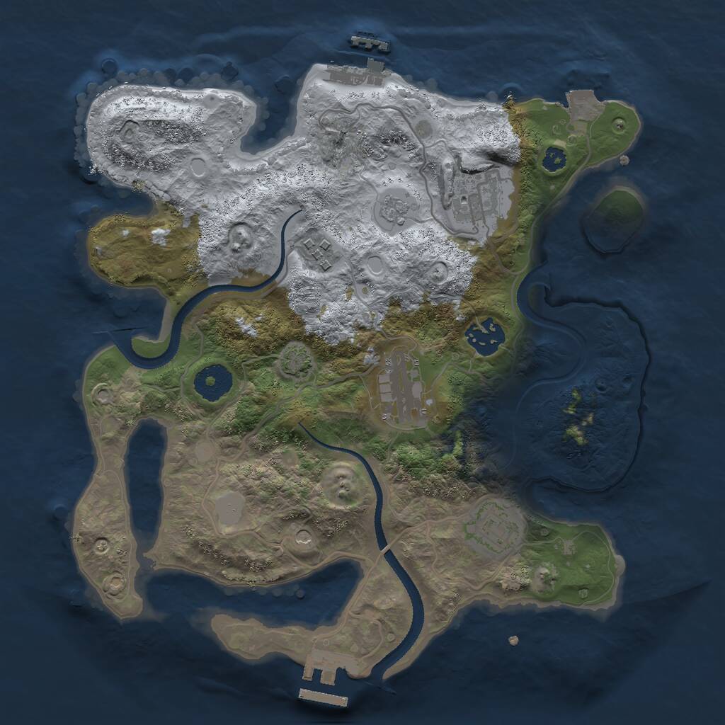 Rust Map: Procedural Map, Size: 3000, Seed: 196065343, 11 Monuments