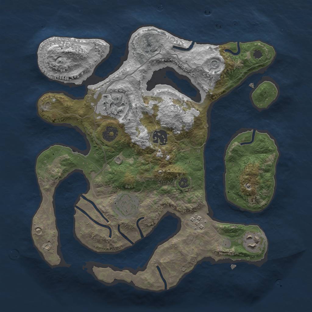 Rust Map: Procedural Map, Size: 3000, Seed: 196065343, 8 Monuments